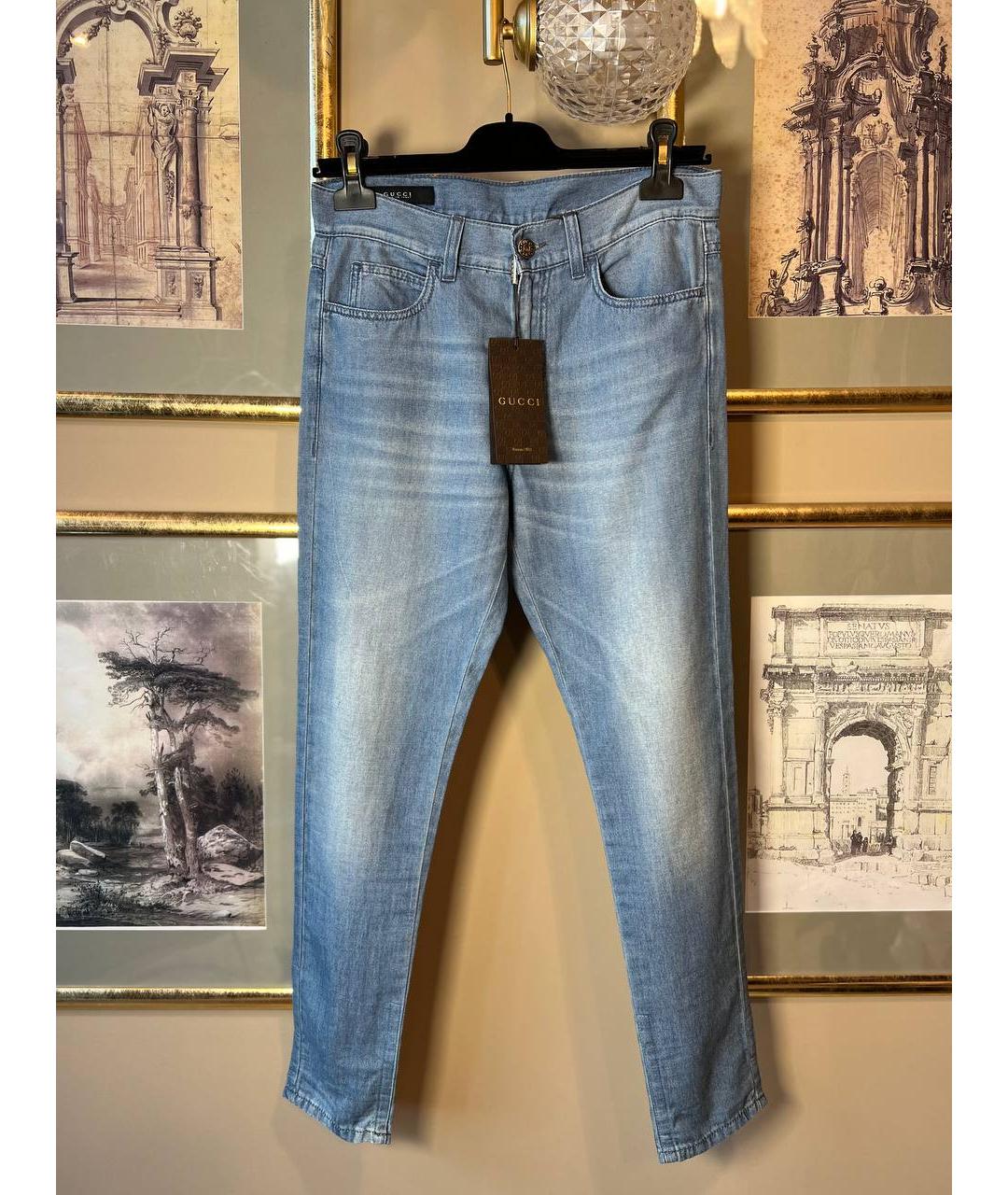 GUCCI Голубые прямые джинсы, фото 7