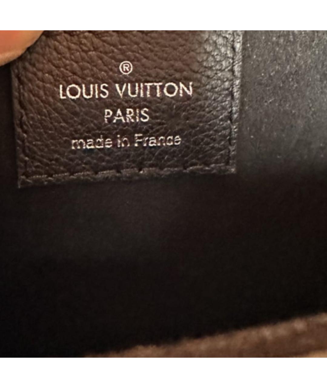 LOUIS VUITTON Черная кожаная сумка через плечо, фото 4