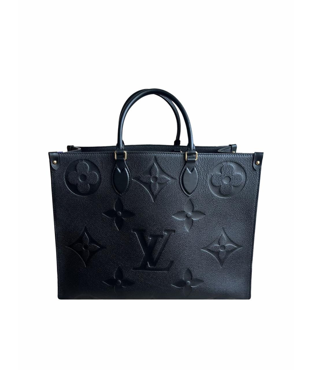 LOUIS VUITTON Черная кожаная сумка с короткими ручками, фото 1