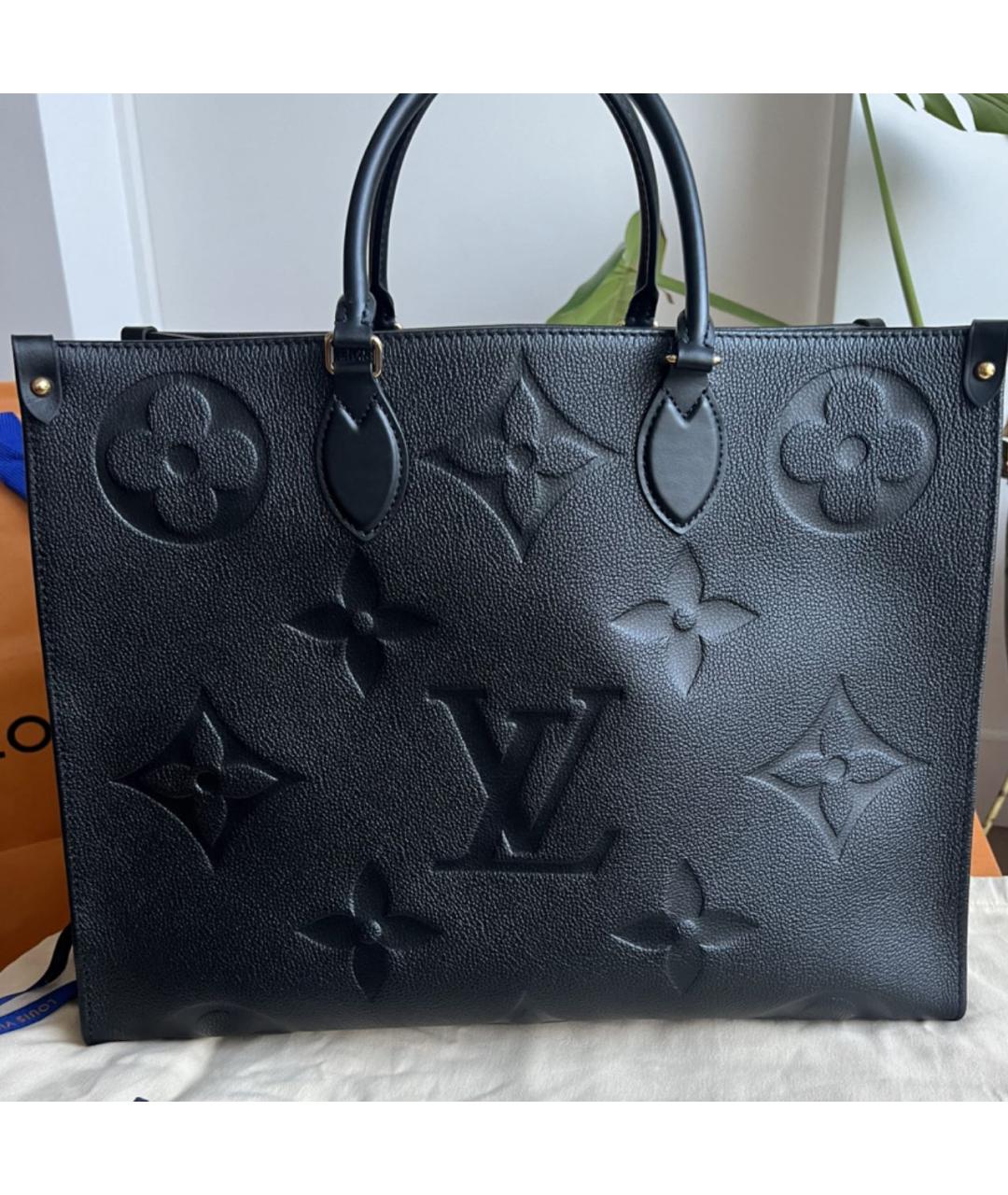 LOUIS VUITTON Черная кожаная сумка с короткими ручками, фото 3