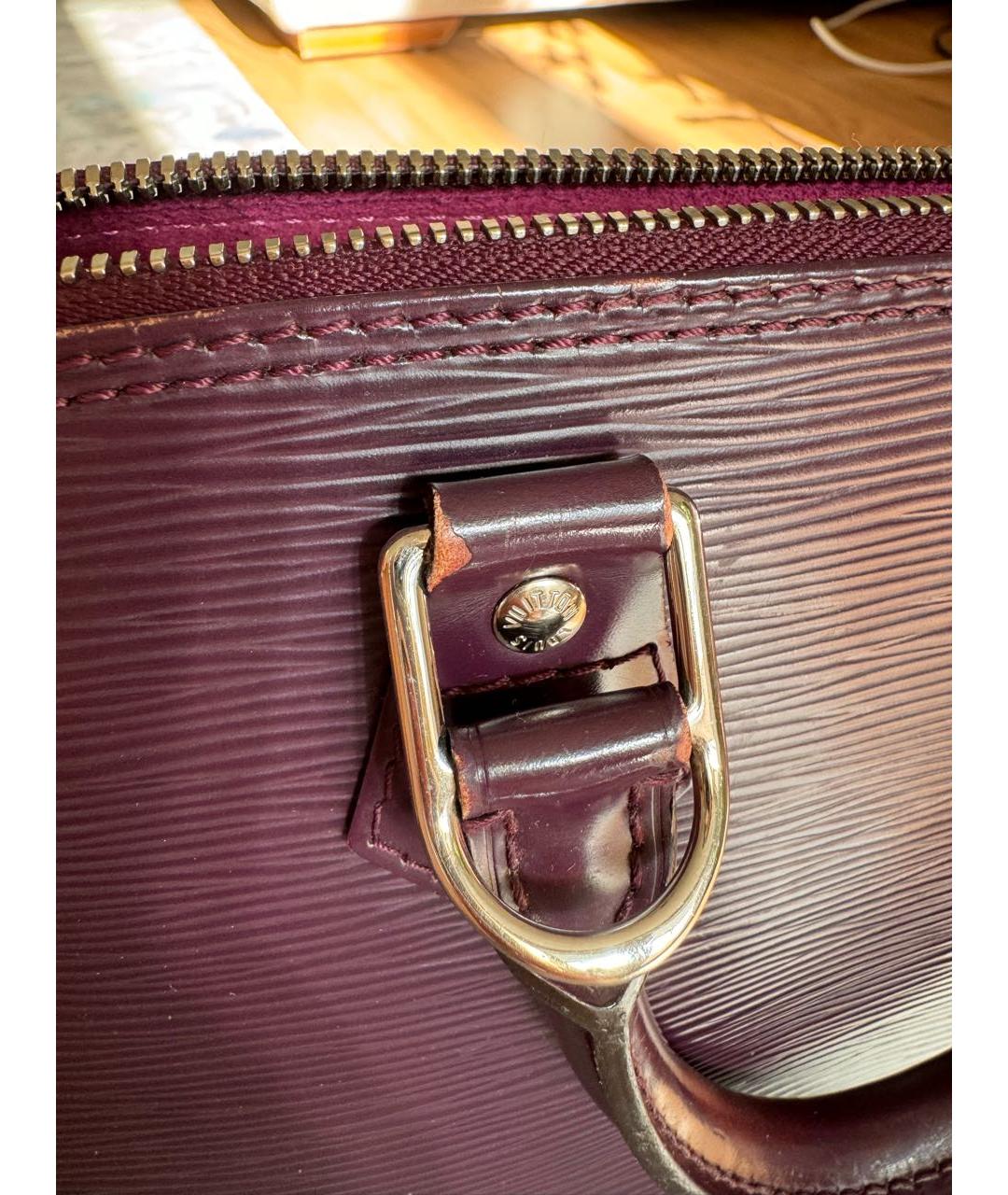 LOUIS VUITTON Фиолетовая кожаная сумка с короткими ручками, фото 5