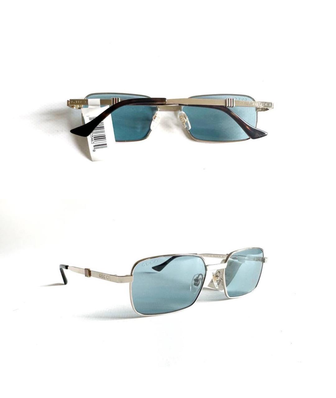 GUCCI Голубые металлические солнцезащитные очки, фото 4