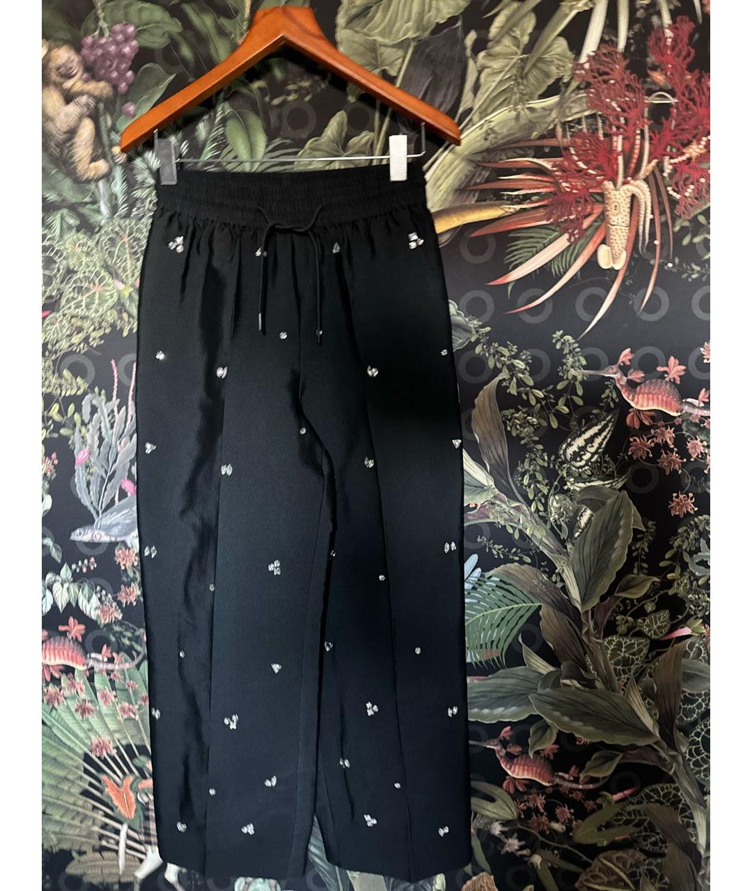 SANDRO Черные полиэстеровые прямые брюки, фото 3