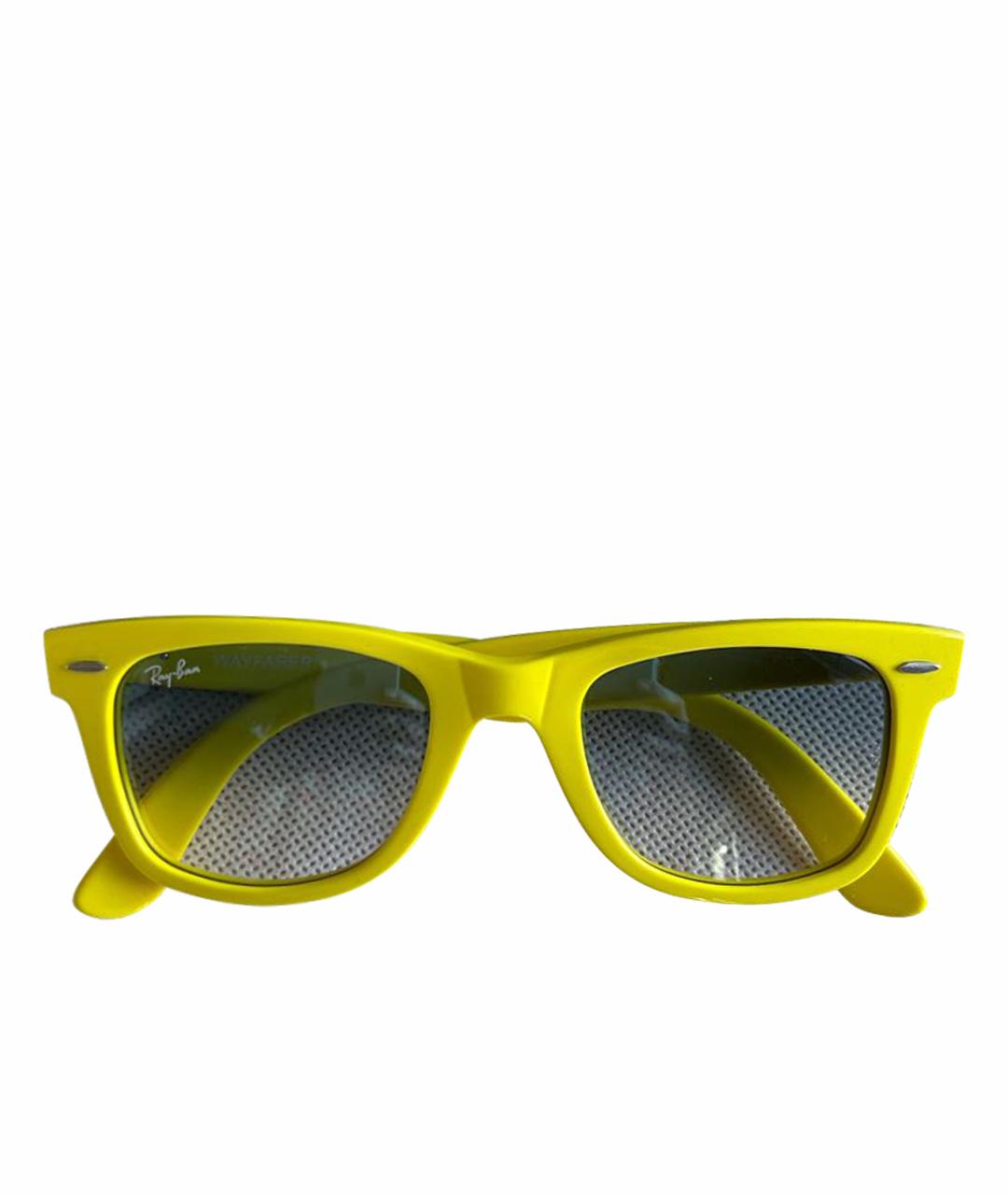 RAY BAN Желтые пластиковые солнцезащитные очки, фото 1