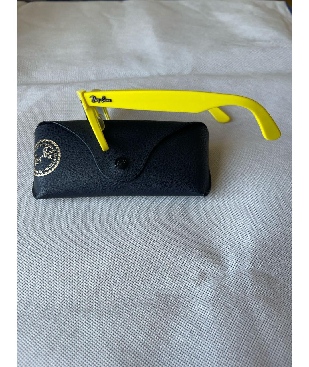 RAY BAN Желтые пластиковые солнцезащитные очки, фото 3