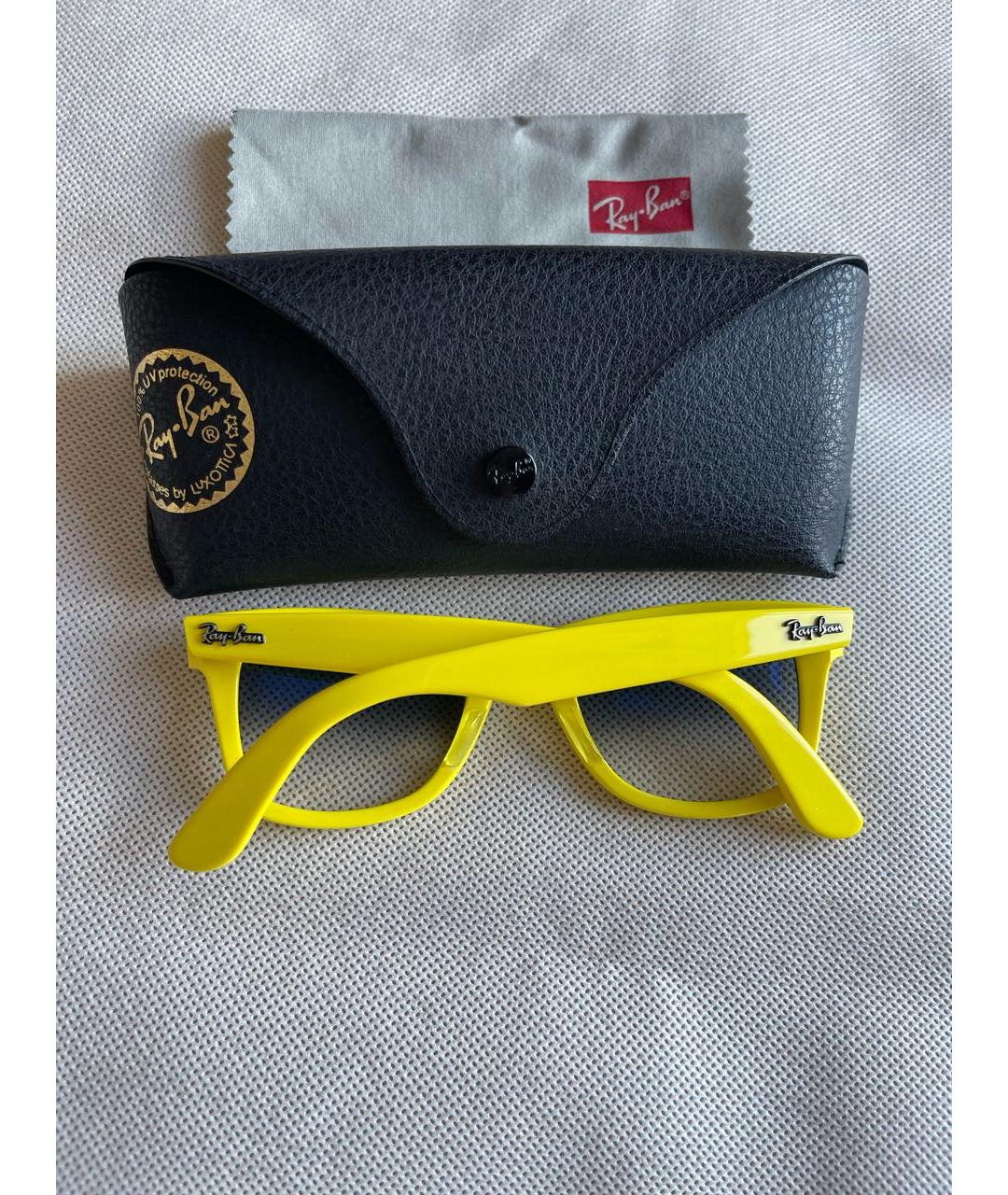 RAY BAN Желтые пластиковые солнцезащитные очки, фото 4