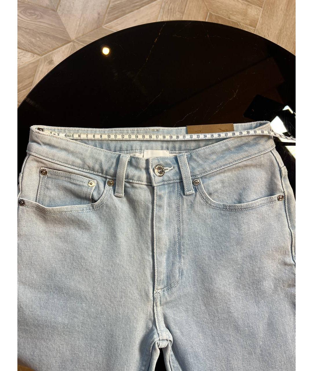 BURBERRY Голубые хлопко-эластановые прямые джинсы, фото 7