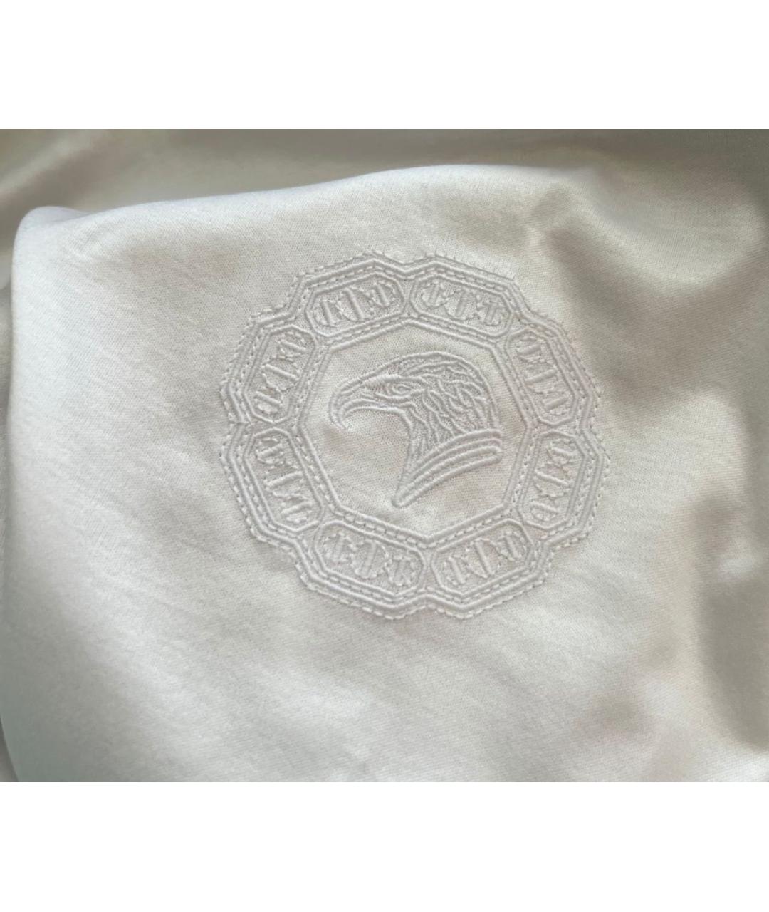 STEFANO RICCI Белая хлопковая футболка, фото 3