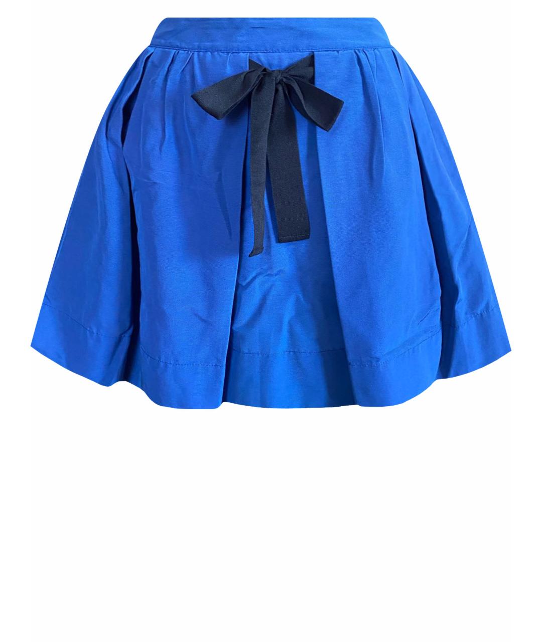 SEE BY CHLOE Синяя хлопко-эластановая юбка мини, фото 1