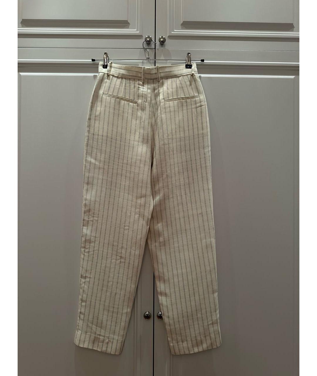 SANDRO Белые вискозные прямые брюки, фото 6