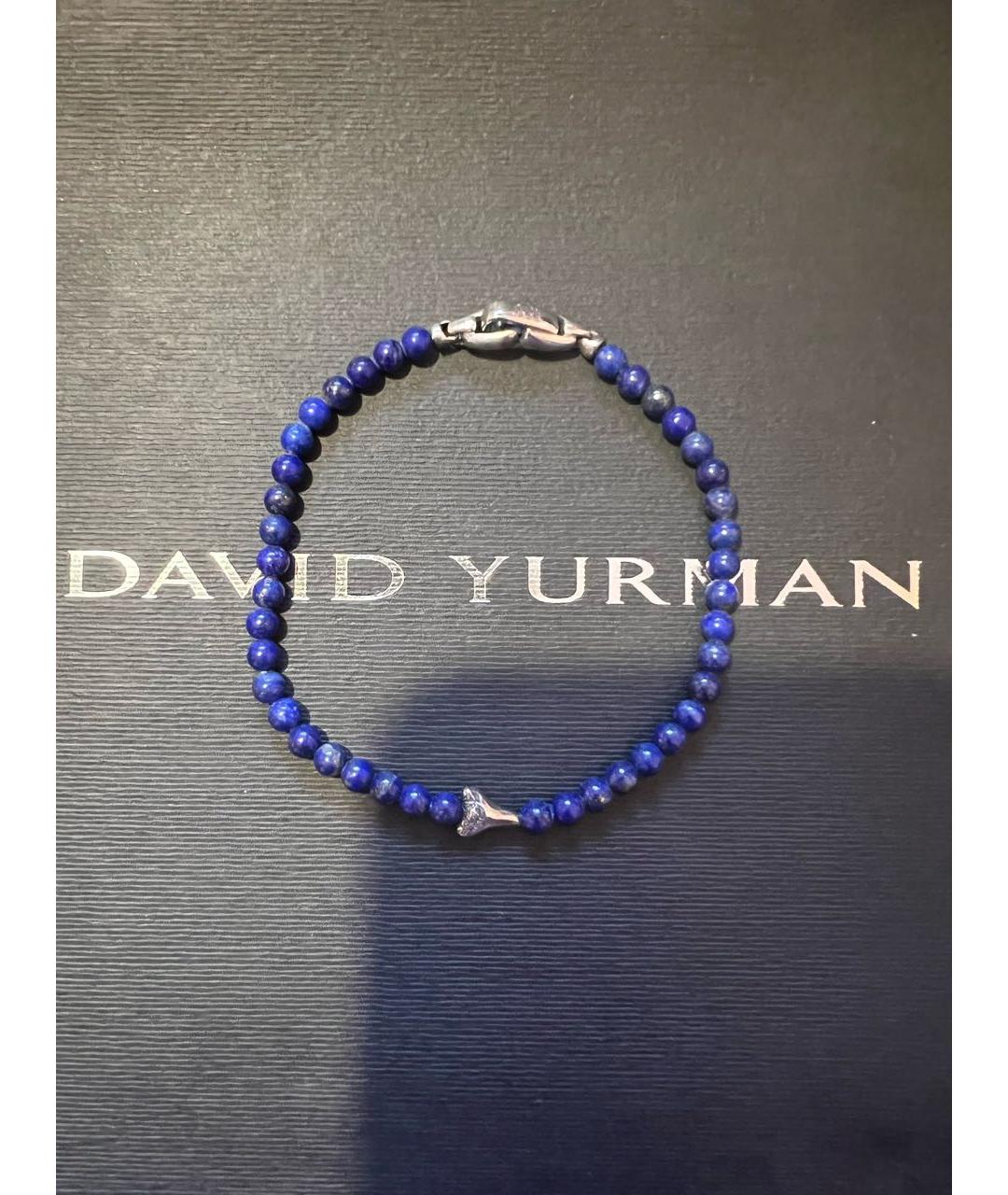 David Yurman Темно-синий серебряный браслет, фото 8