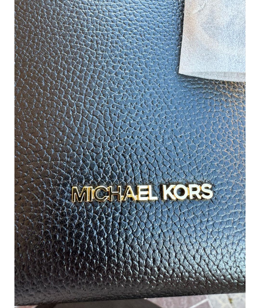 MICHAEL KORS Черная кожаная сумка через плечо, фото 7