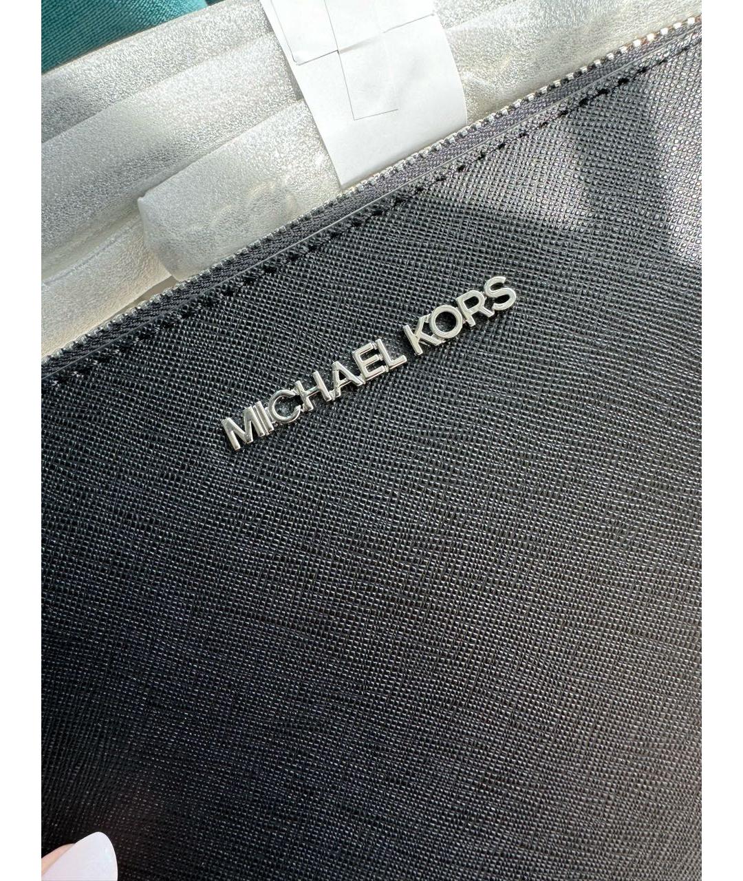 MICHAEL KORS Черная кожаная сумка через плечо, фото 8