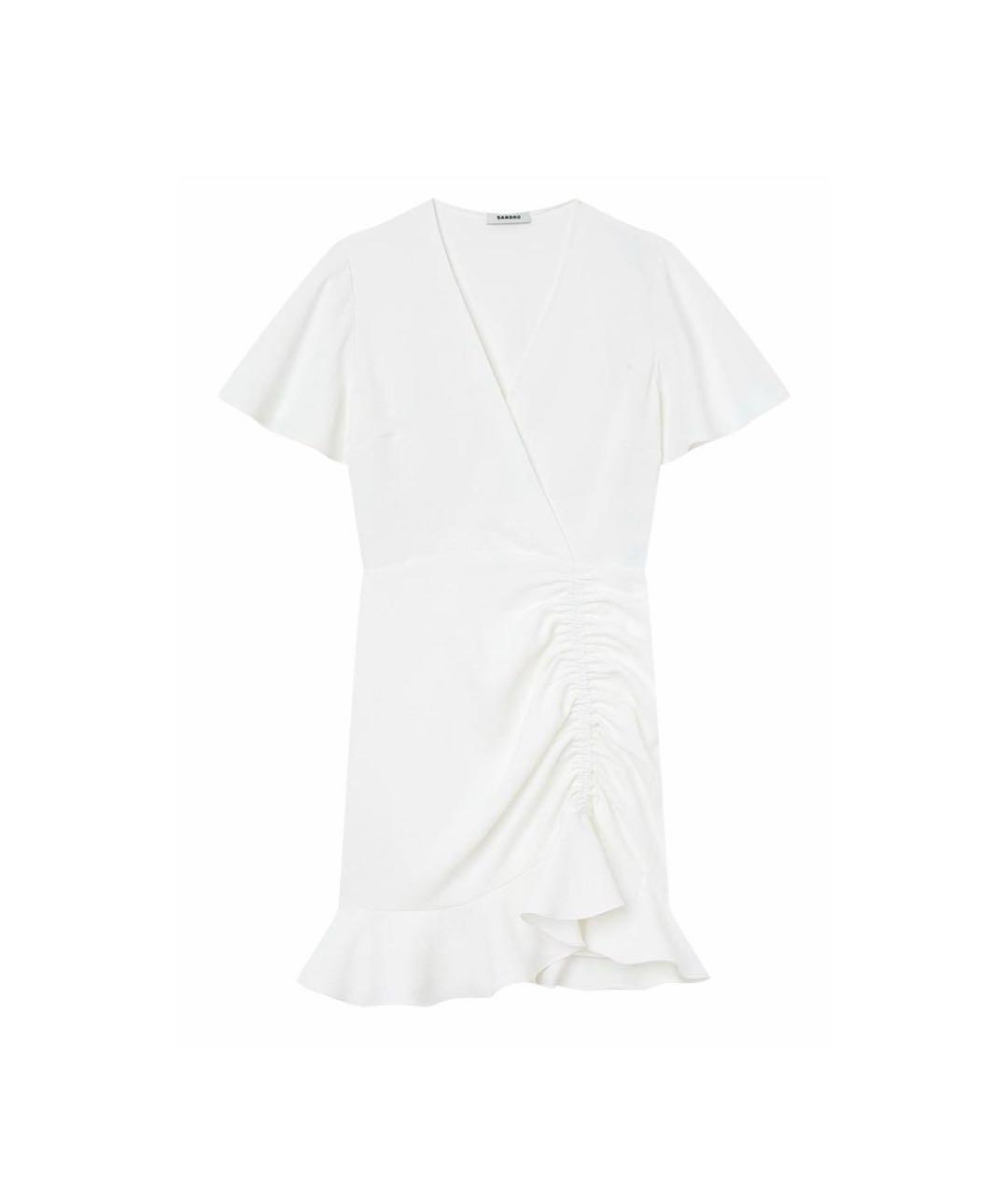 SANDRO Белое полиэстеровое повседневное платье, фото 1