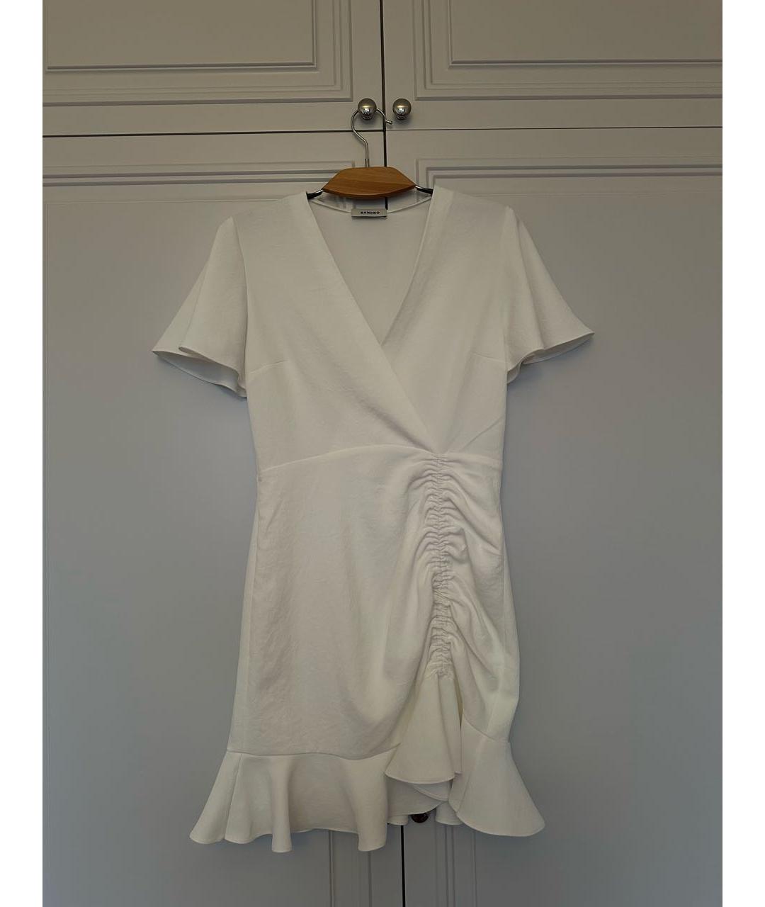 SANDRO Белое полиэстеровое повседневное платье, фото 4