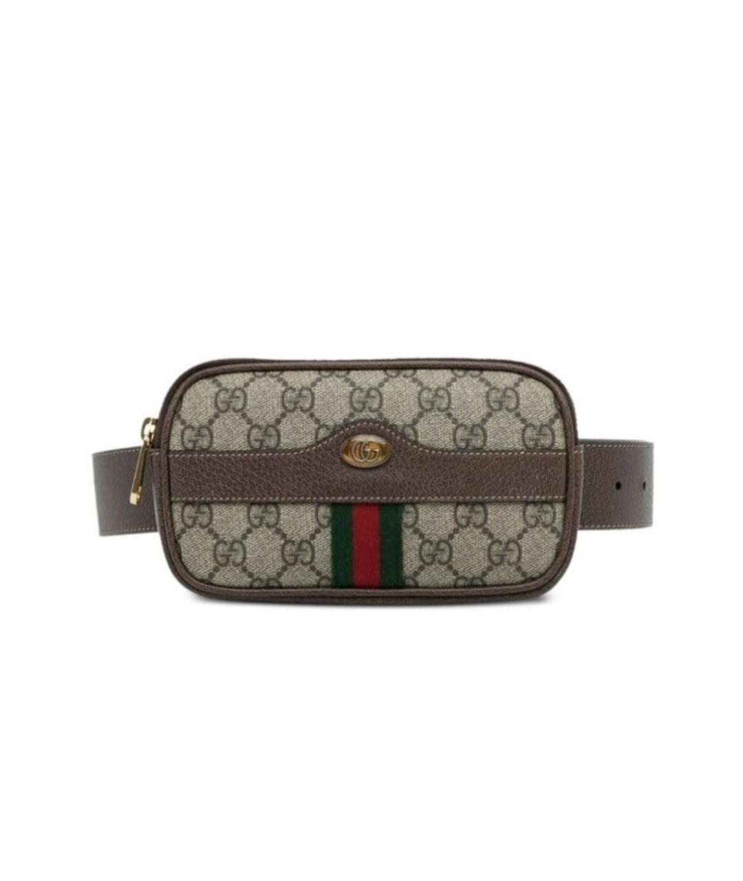 GUCCI Коричневая поясная сумка, фото 1