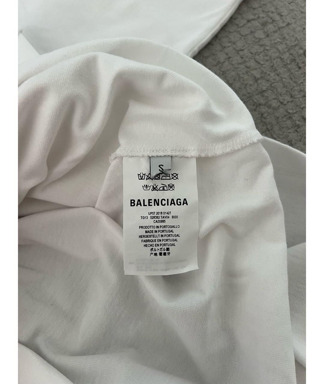 BALENCIAGA Белая хлопковая футболка, фото 6