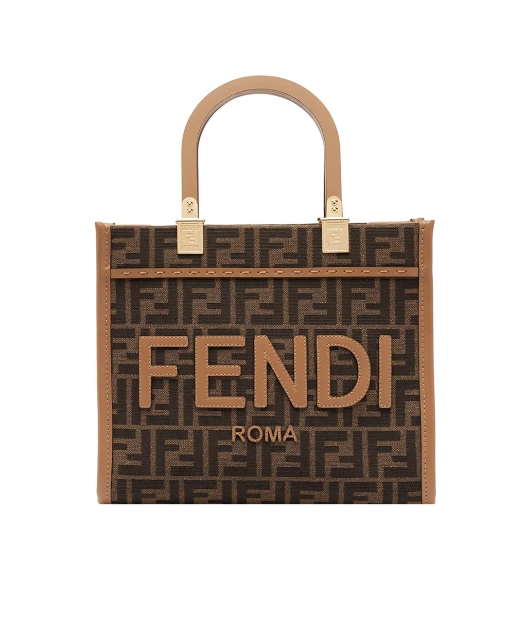 FENDI Коричневая сумка с короткими ручками, фото 1