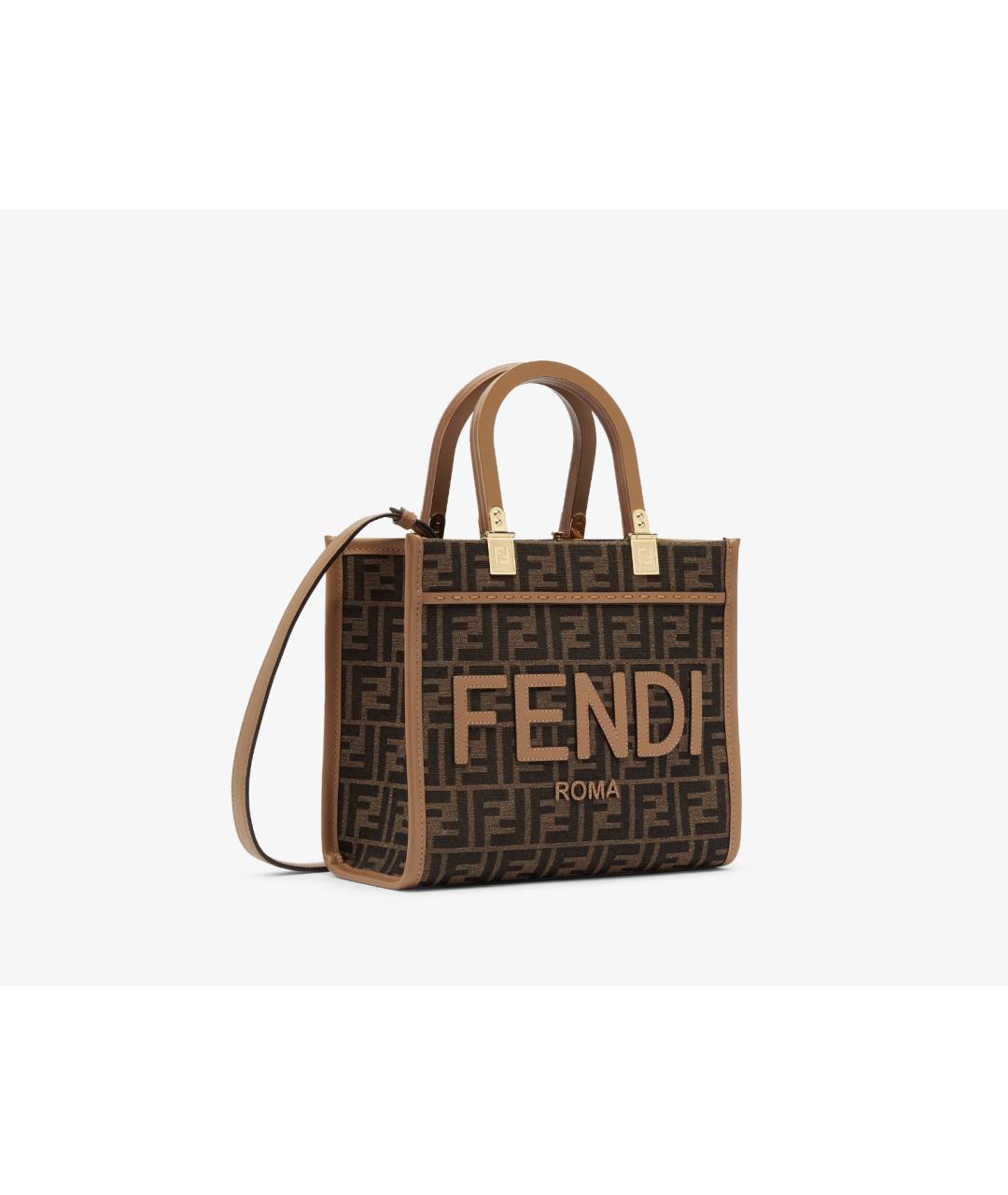 FENDI Коричневая сумка с короткими ручками, фото 2