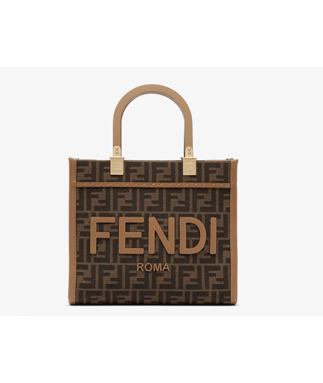 FENDI Коричневая сумка с короткими ручками, фото 6