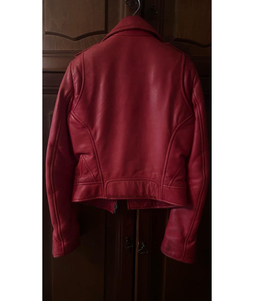 BALENCIAGA Красная кожаная куртка, фото 2