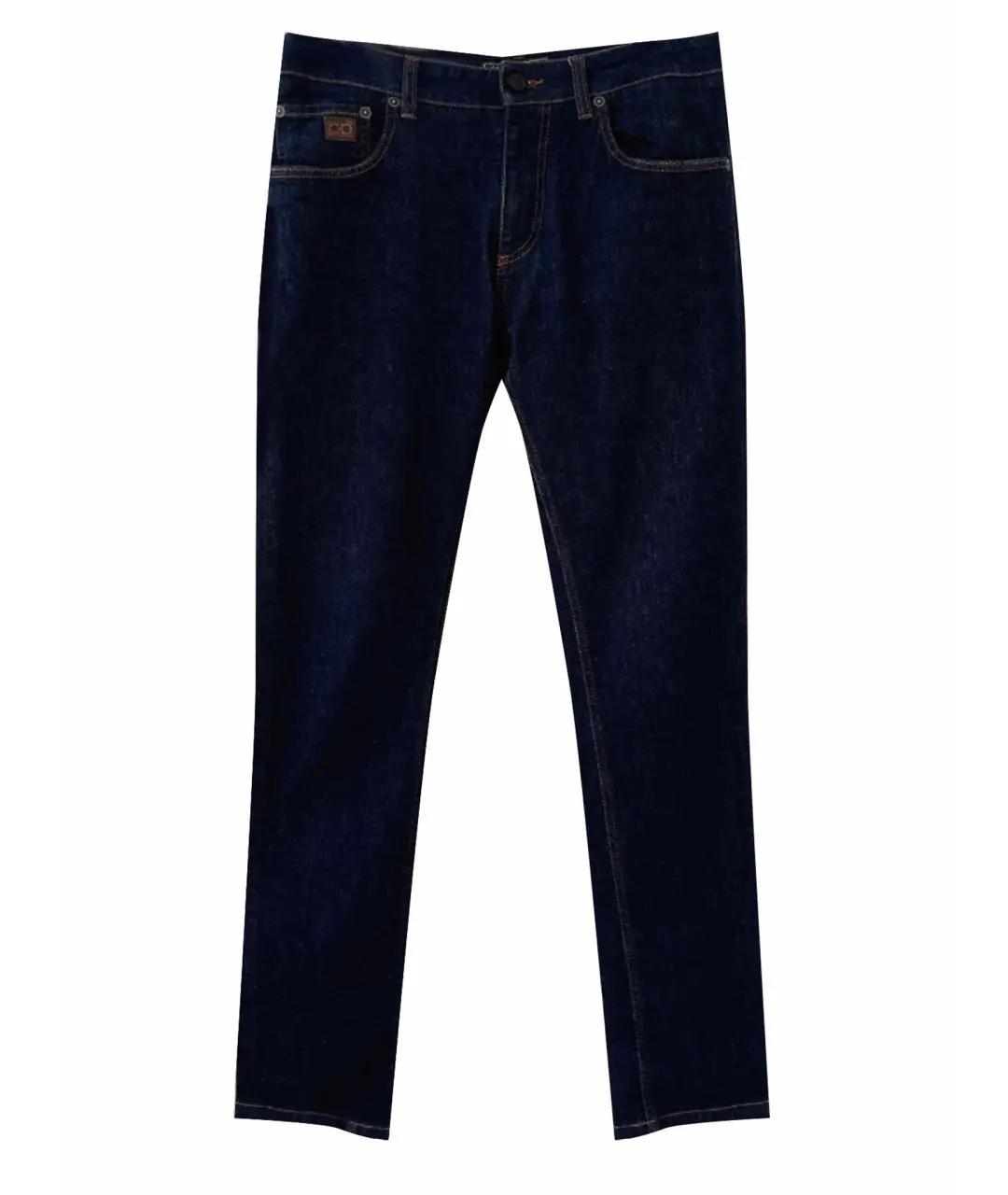 SALVATORE FERRAGAMO Синие хлопковые прямые джинсы, фото 1