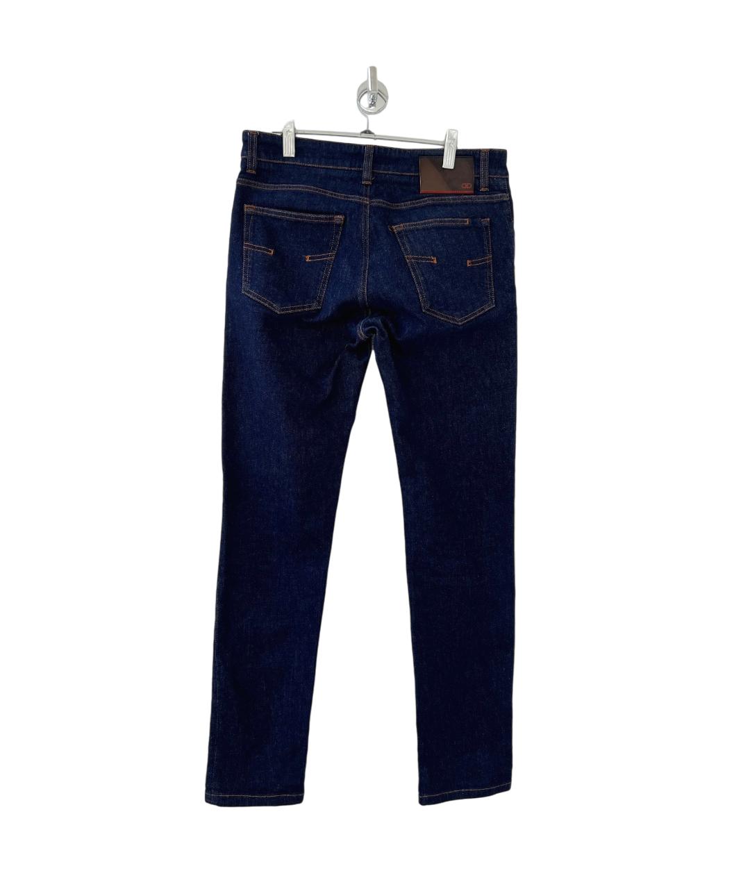 SALVATORE FERRAGAMO Синие хлопковые прямые джинсы, фото 2