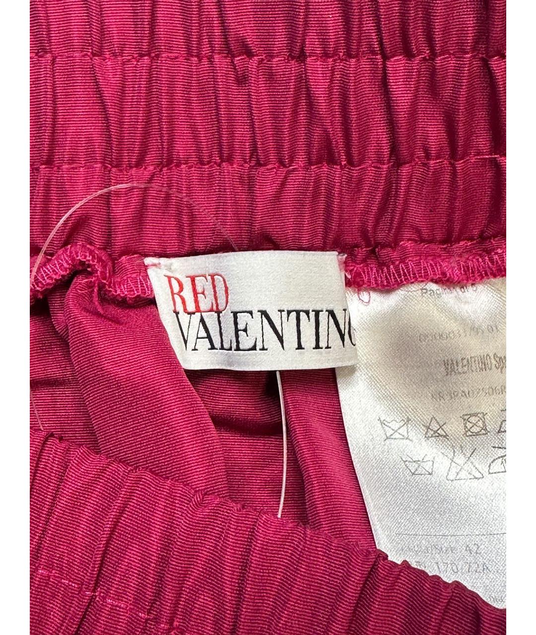 RED VALENTINO Розовая полиэстеровая юбка миди, фото 3