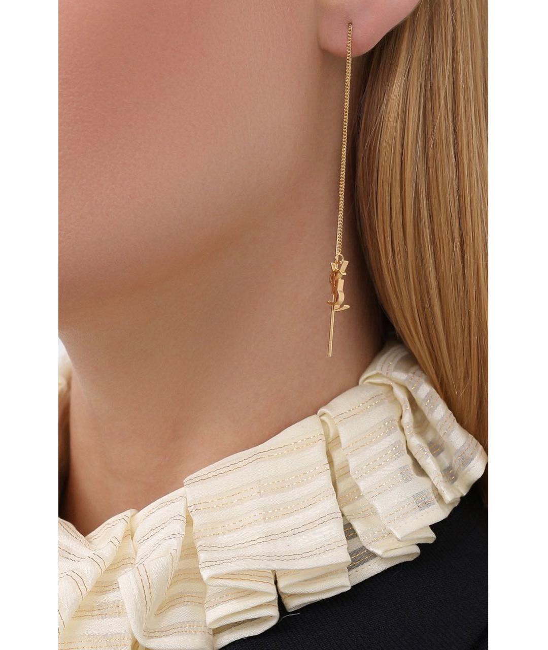 SAINT LAURENT Золотые серьги, фото 7