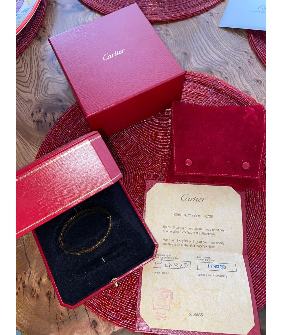 CARTIER Желтый браслет из желтого золота, фото 4