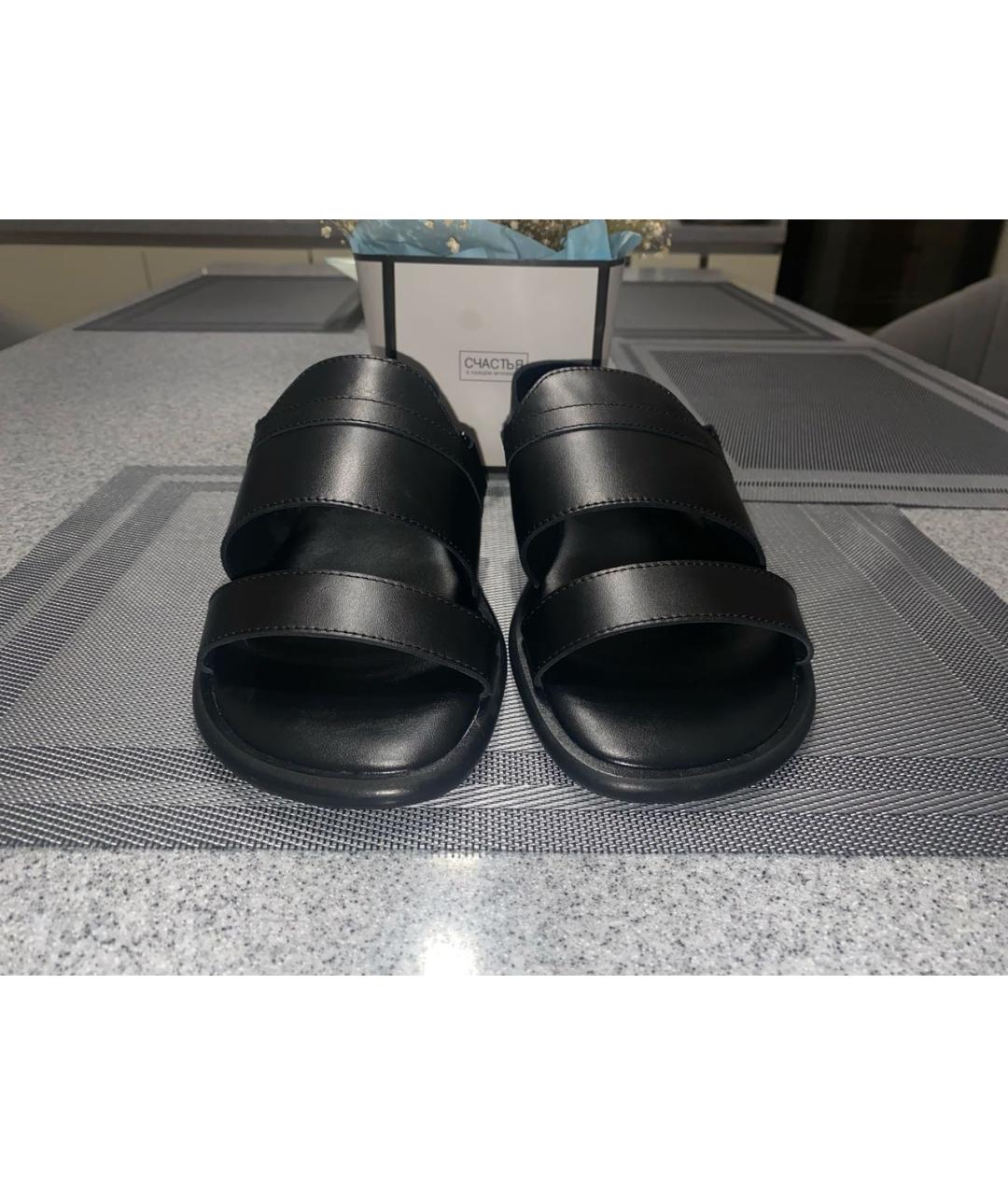 KITON Черные кожаные сандалии, фото 2