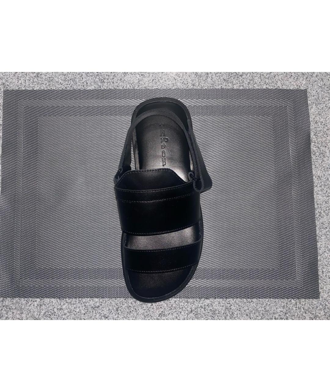 KITON Черные кожаные сандалии, фото 7