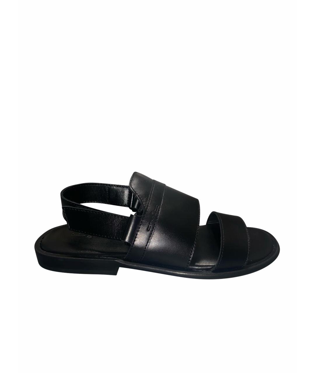 KITON Черные кожаные сандалии, фото 1