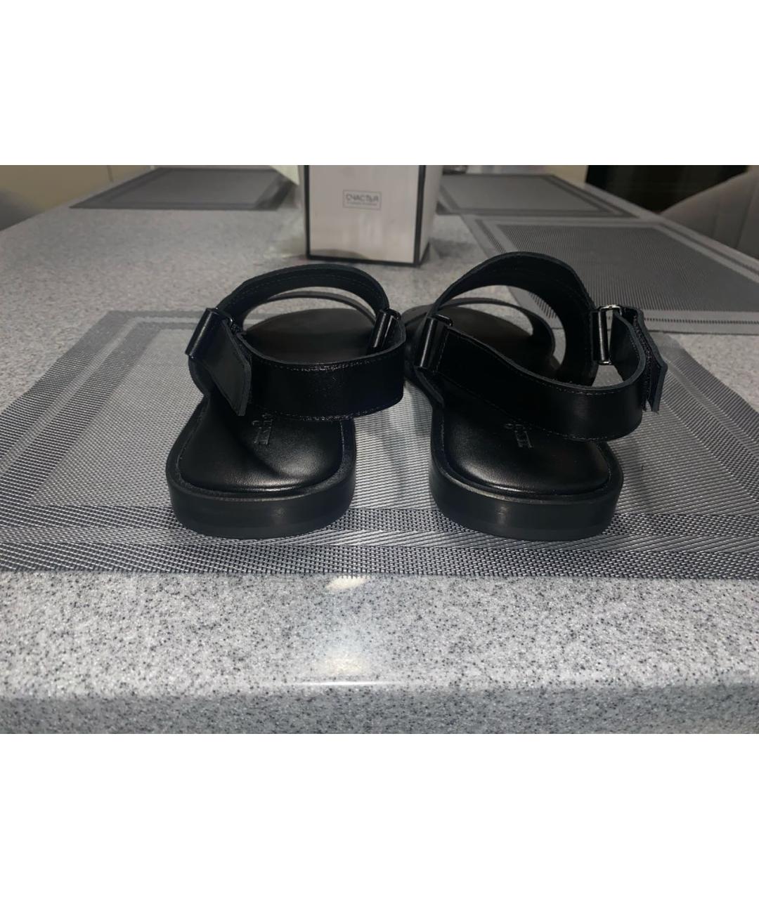 KITON Черные кожаные сандалии, фото 4