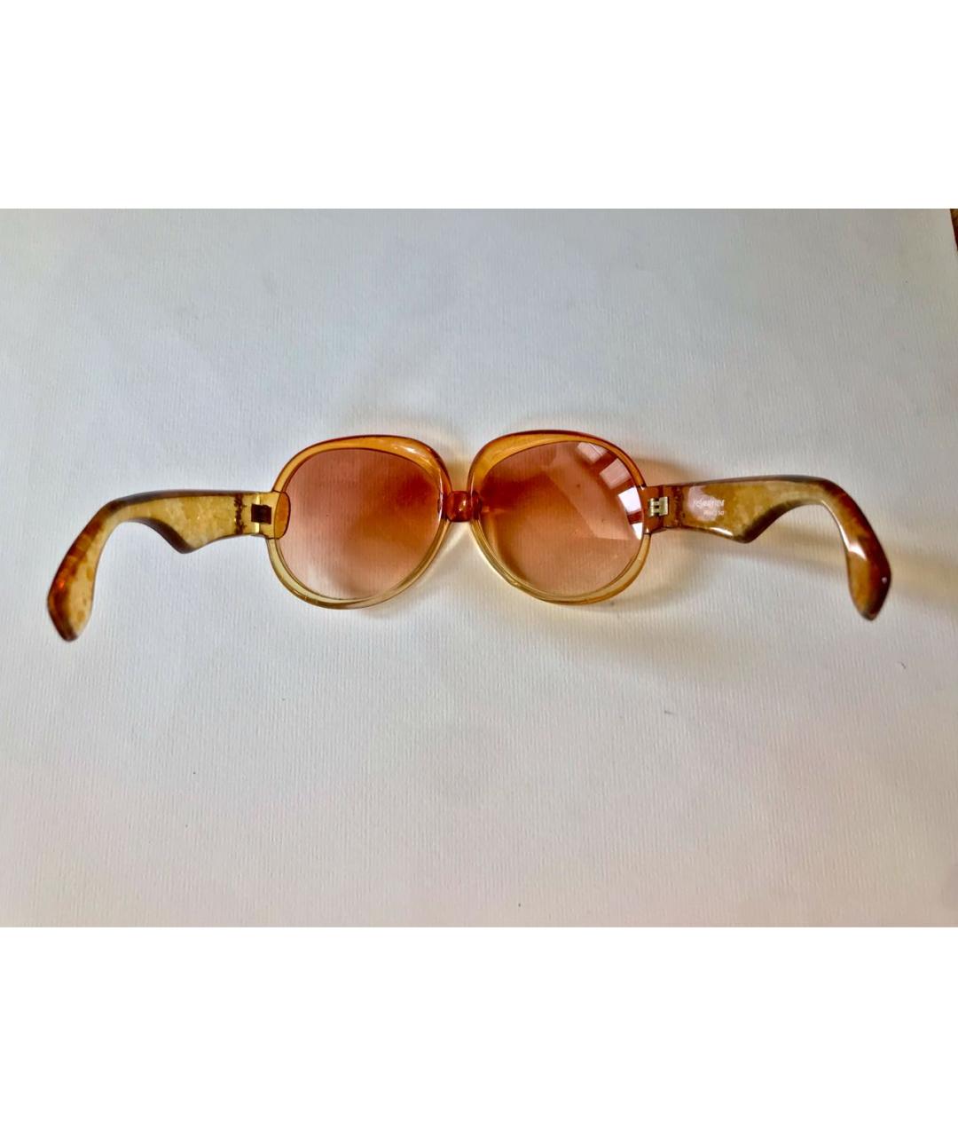 SAINT LAURENT Оранжевое пластиковые солнцезащитные очки, фото 4