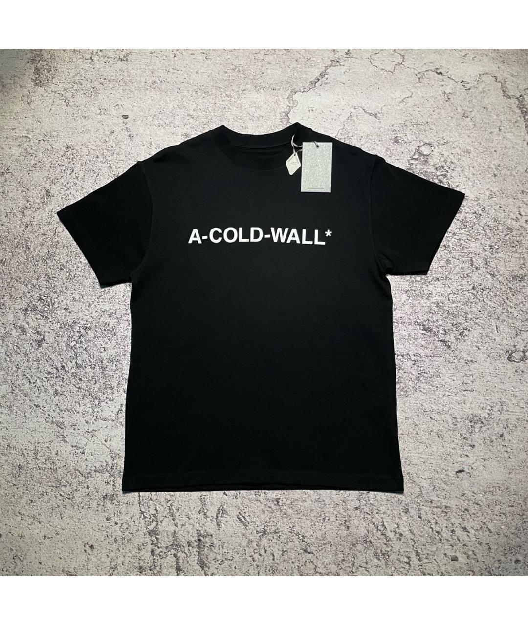 A-COLD-WALL* Черная хлопковая футболка, фото 7