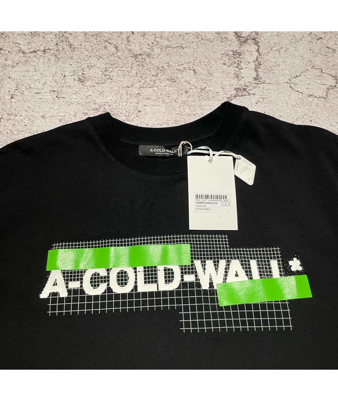 A-COLD-WALL* Черная хлопковая футболка, фото 3