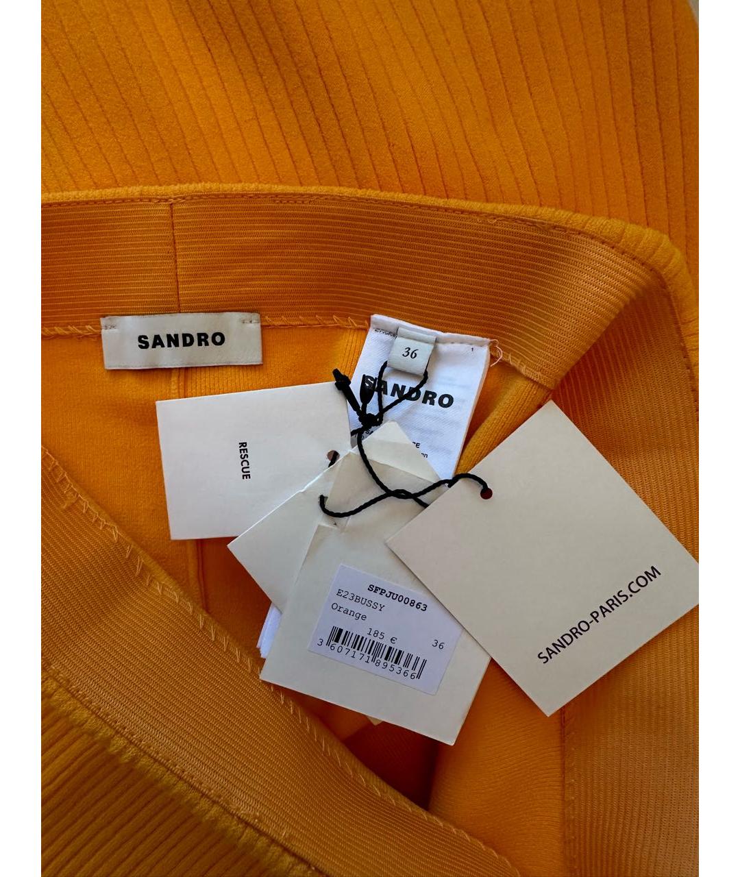 SANDRO Оранжевая юбка-шорты, фото 7