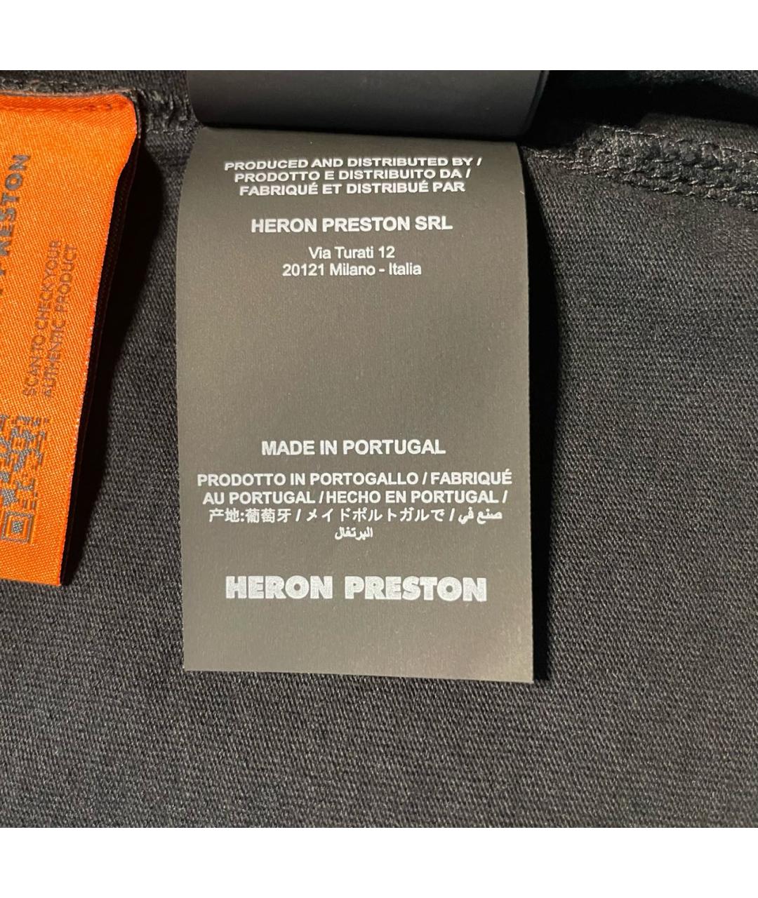 HERON PRESTON Черная хлопковая футболка, фото 7