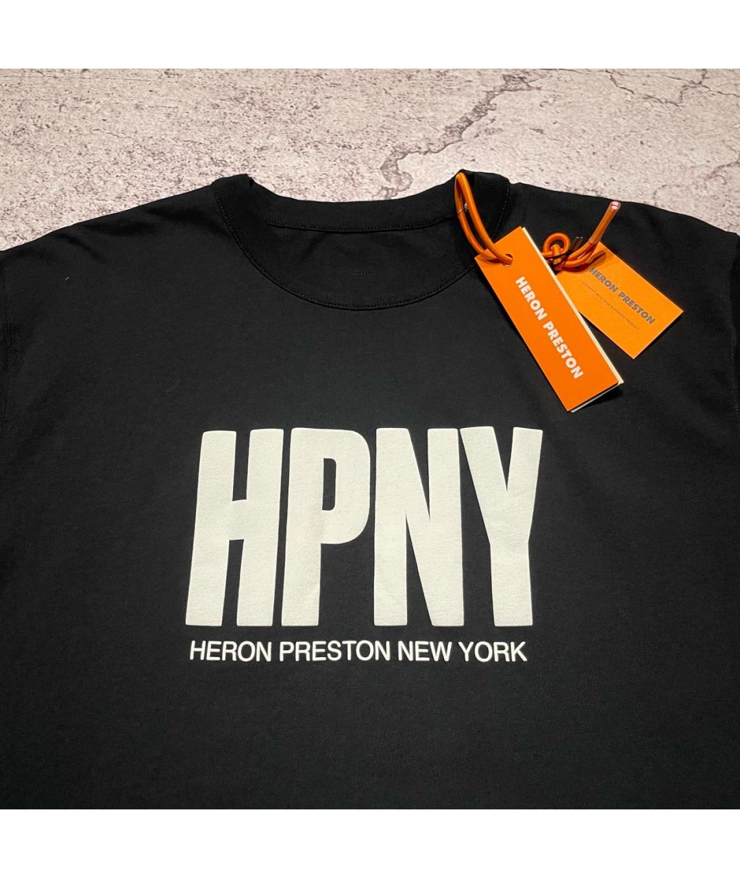 HERON PRESTON Черная хлопковая футболка, фото 3