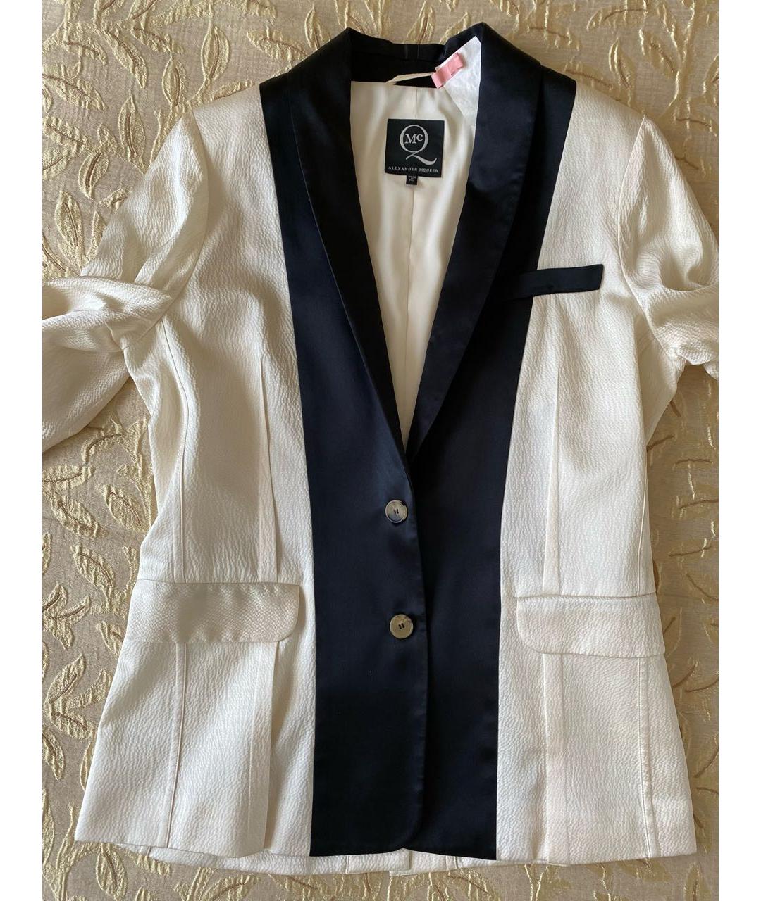 MCQ ALEXANDER MCQUEEN Белый шелковый жакет/пиджак, фото 4