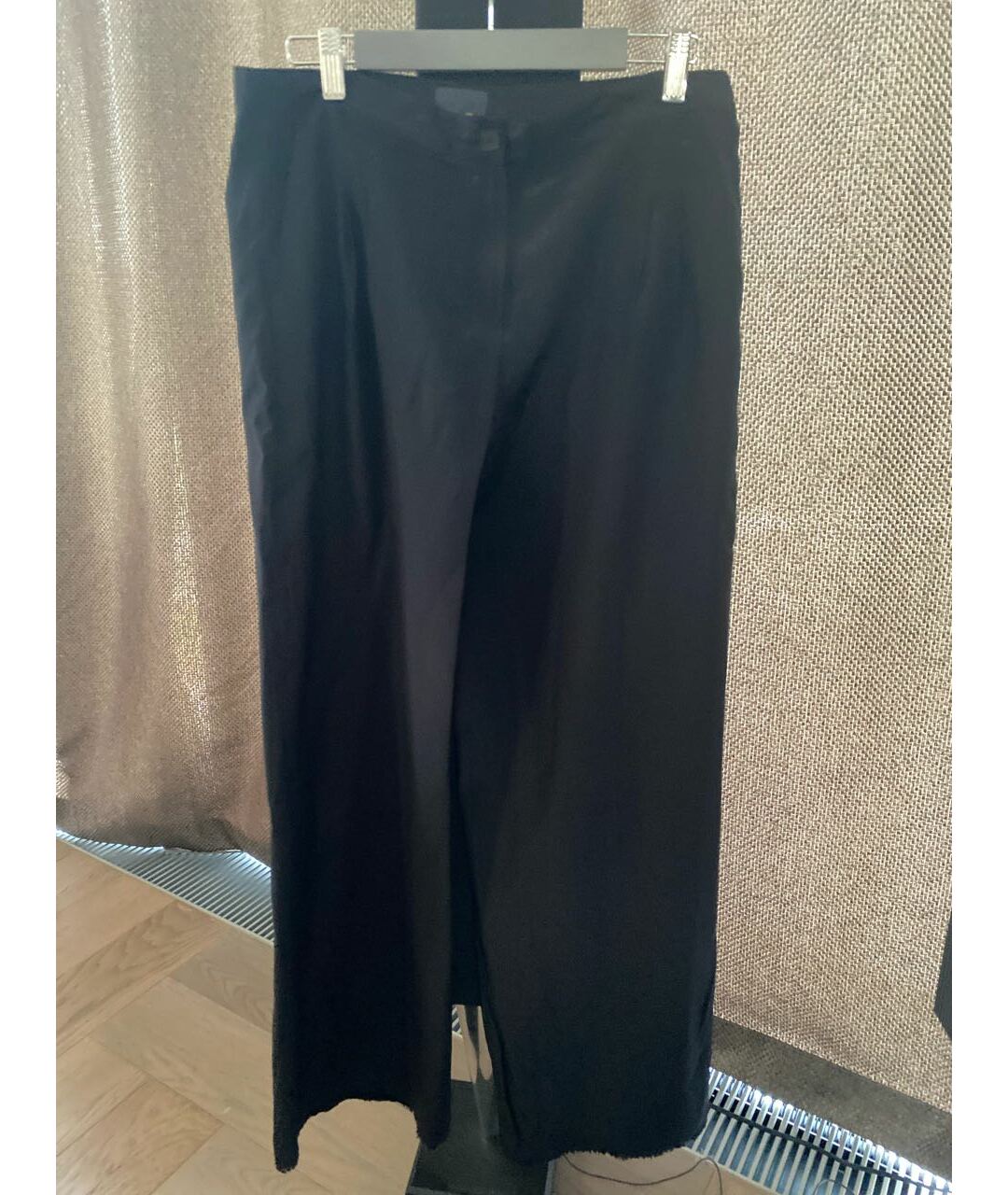 FENDI Черные шелковые брюки широкие, фото 5