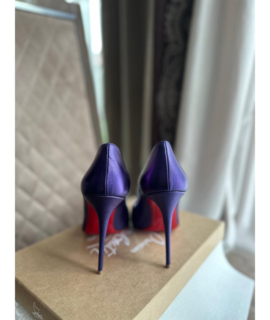 CHRISTIAN LOUBOUTIN Фиолетовые кожаные туфли, фото 5