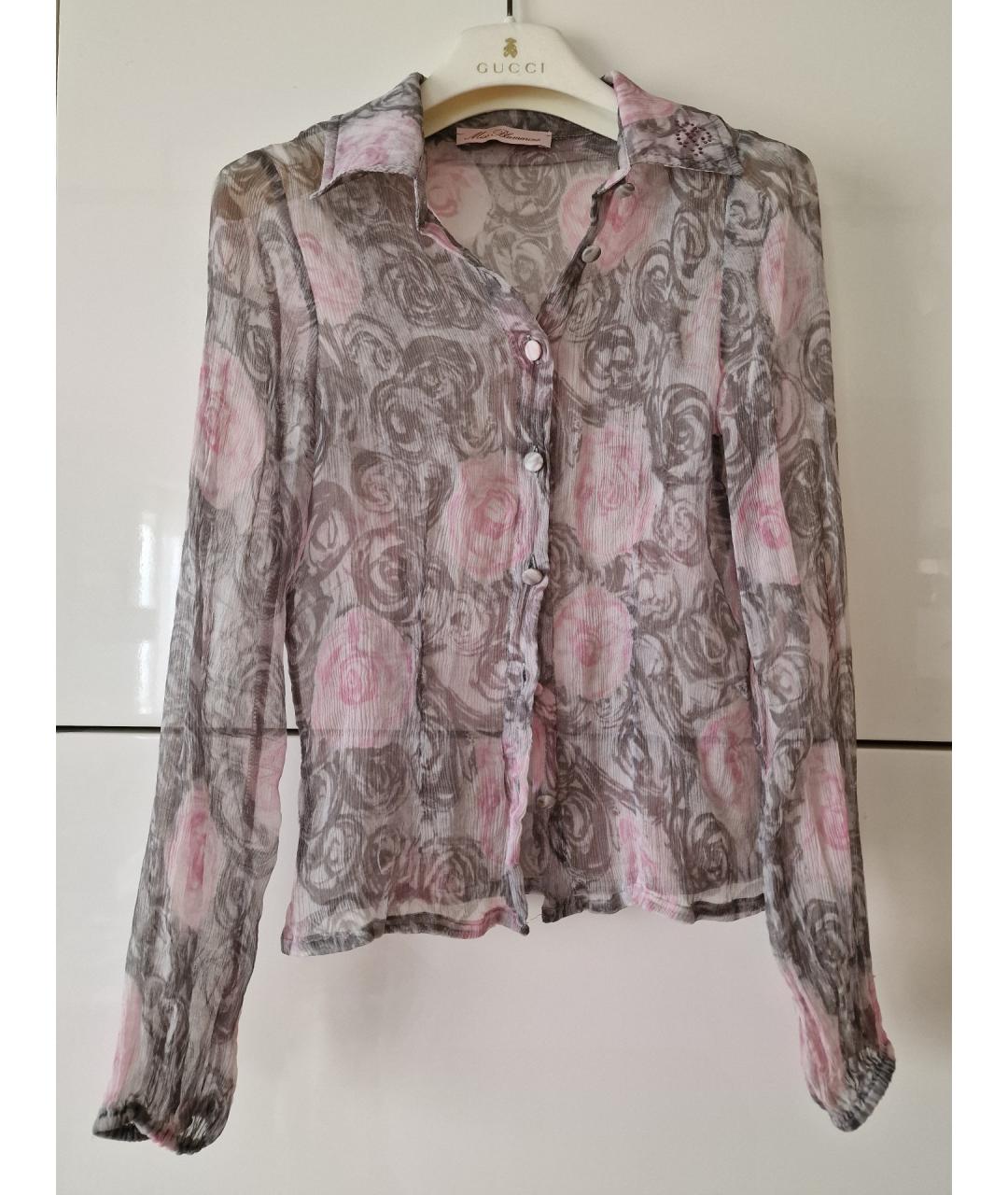 MISS BLUMARINE Розовая шелковая рубашка/блузка, фото 5