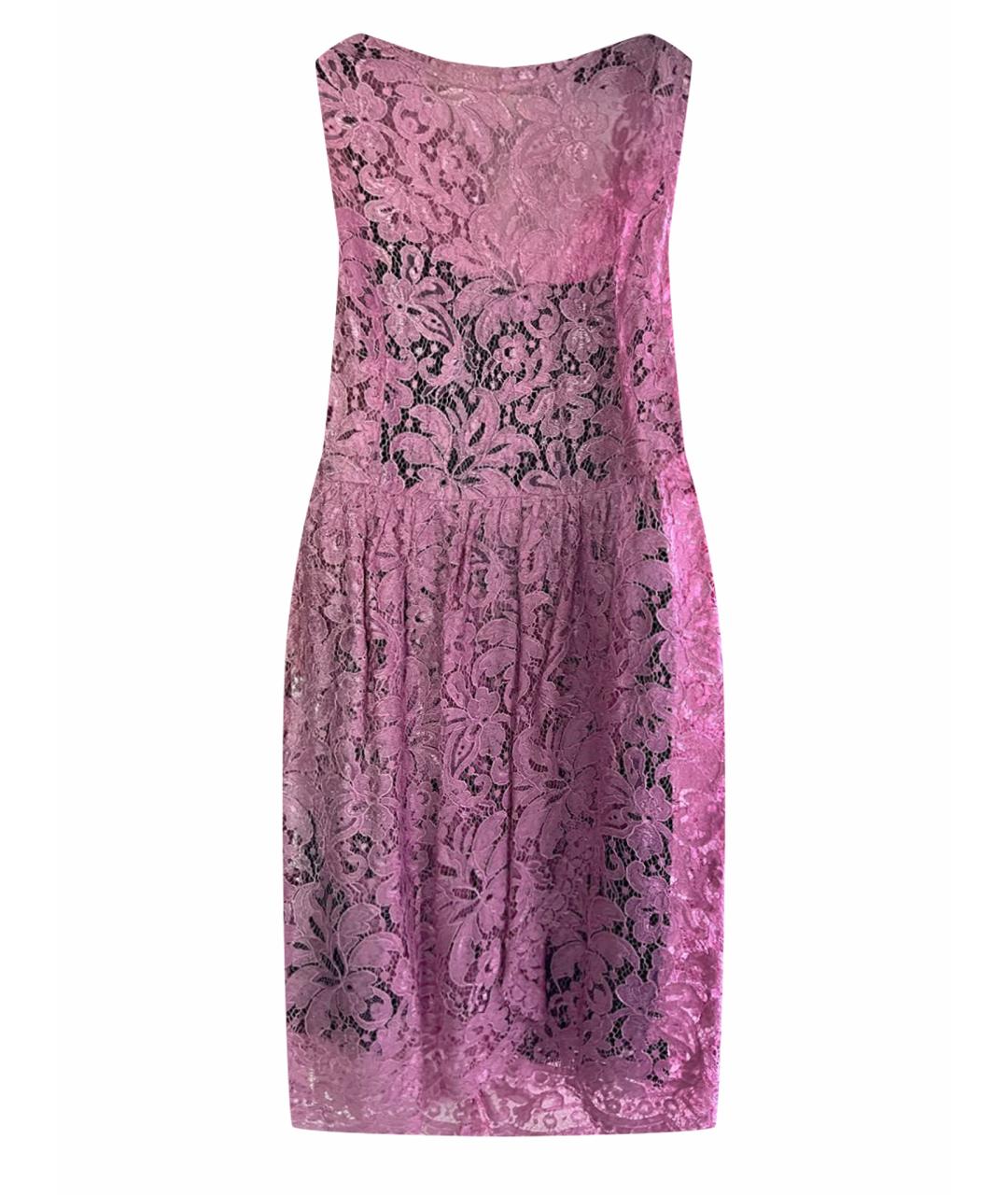 DOLCE&GABBANA Розовое шелковое коктейльное платье, фото 1