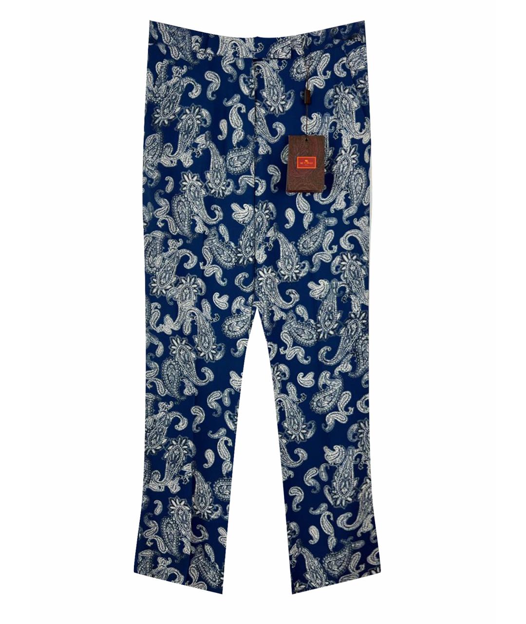 ETRO Синие вискозные прямые брюки, фото 1