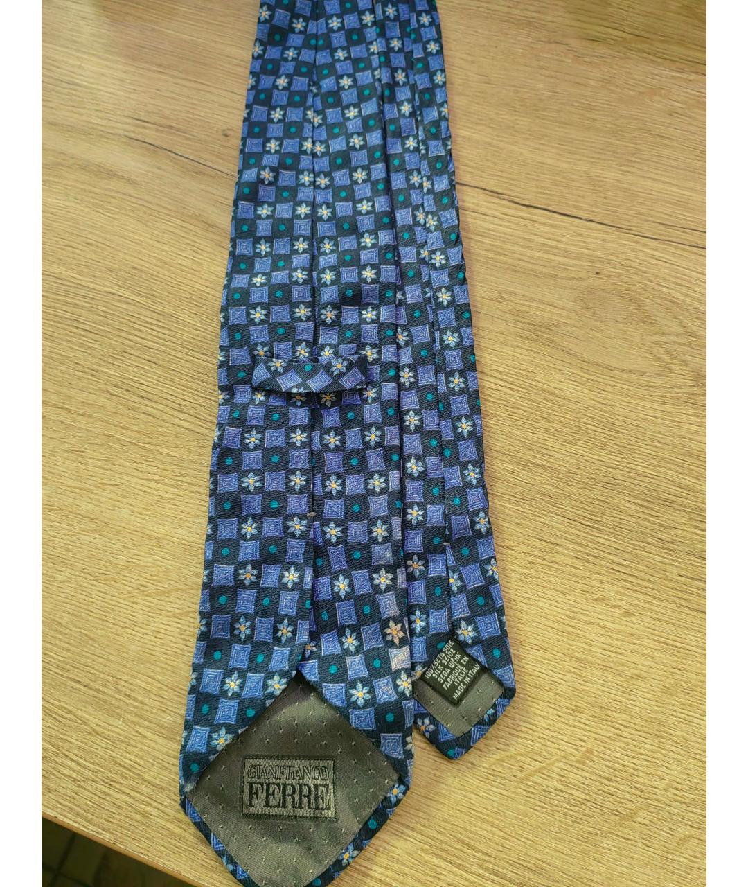 ALBERTA FERRETTI Синий шелковый галстук, фото 4
