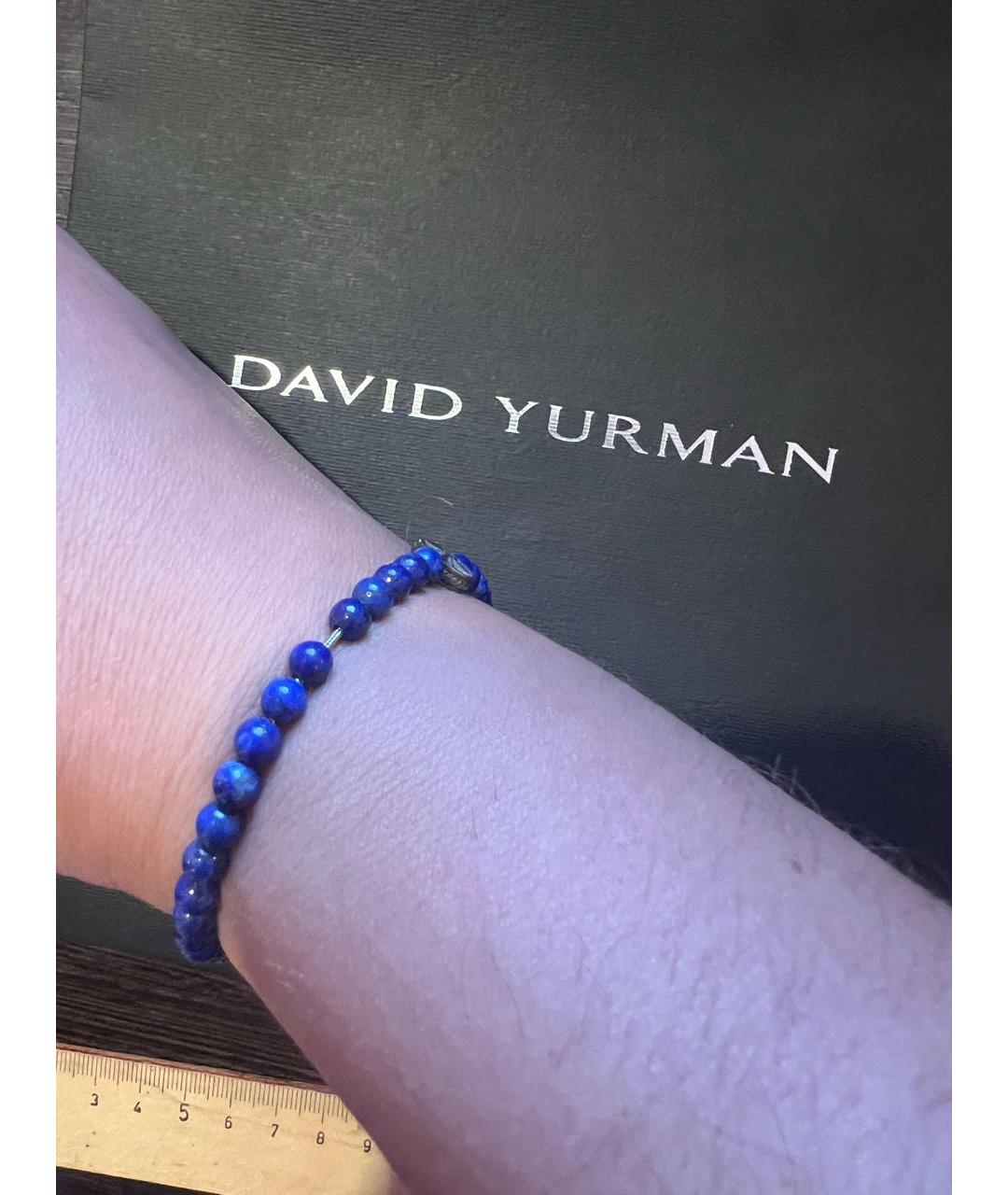 David Yurman Темно-синий серебряный браслет, фото 6