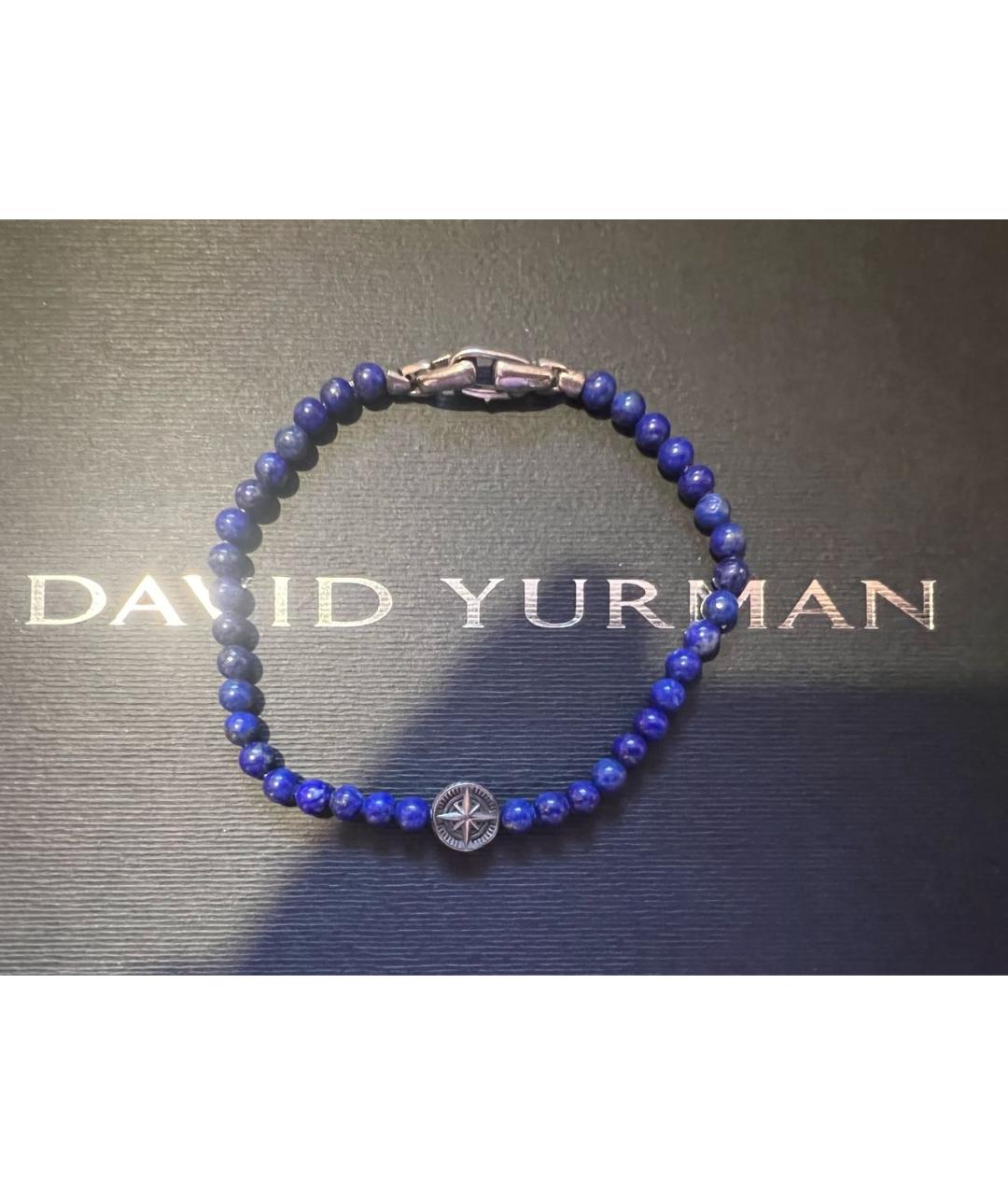 David Yurman Темно-синий серебряный браслет, фото 8