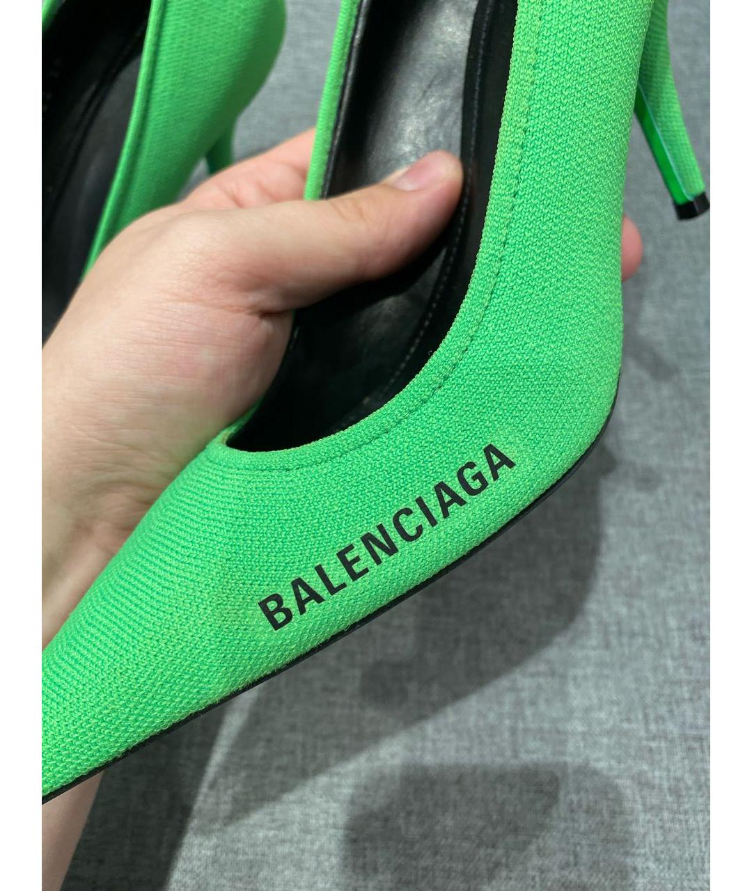 BALENCIAGA Зеленые текстильные туфли, фото 8